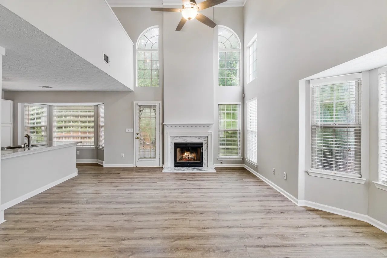Living room with fireplace